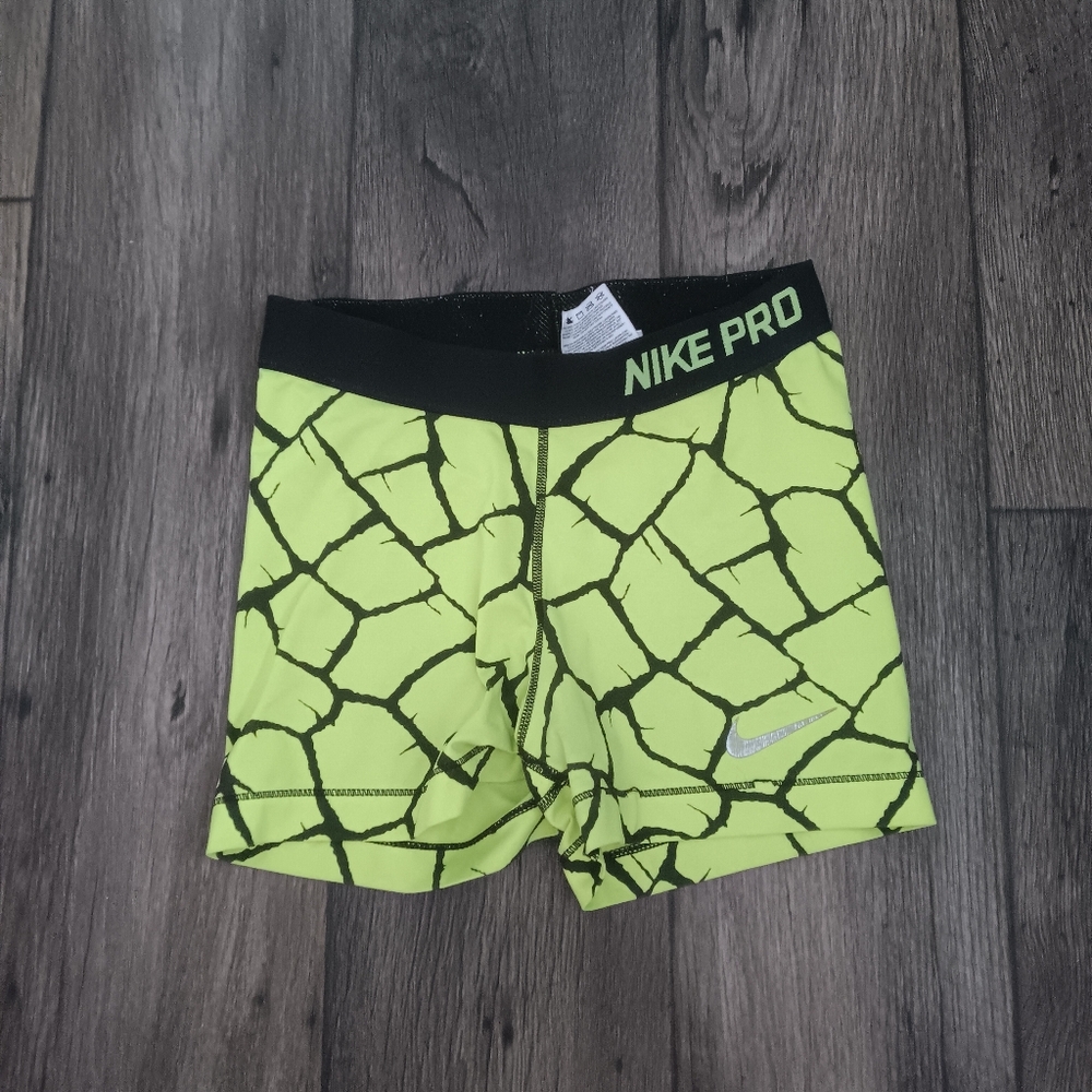 Nike Pro Lime Green Compression Shorts